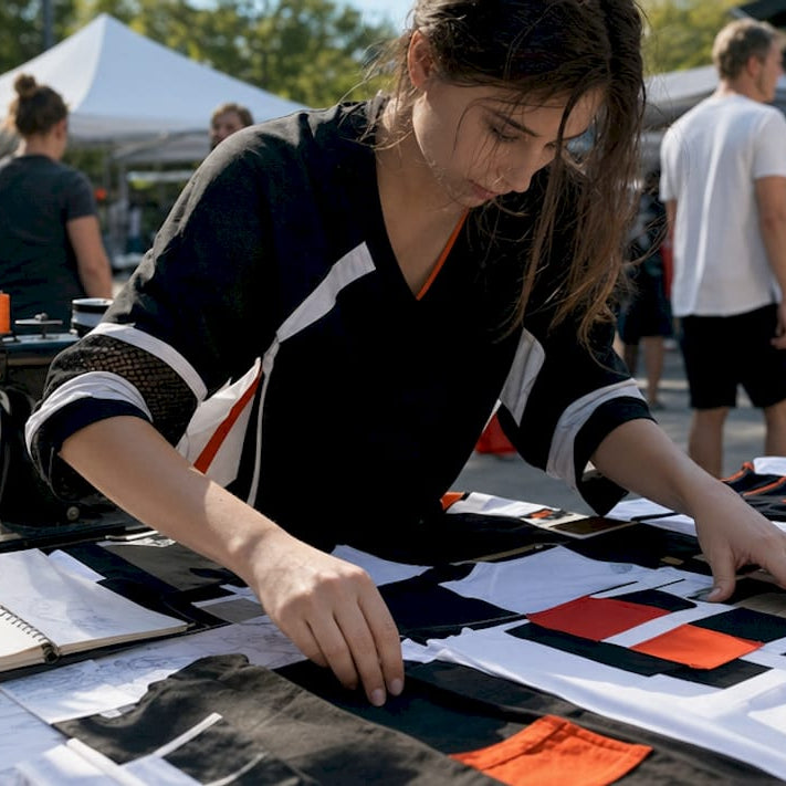 Fan designing custom hockey shirt materials