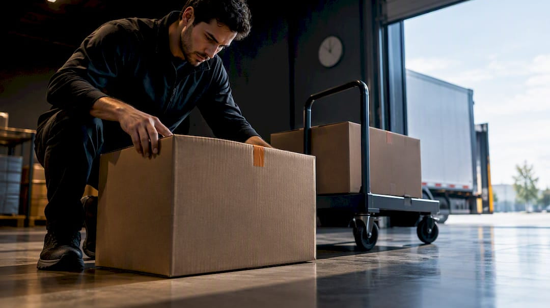 Manager preparing holiday team shipment