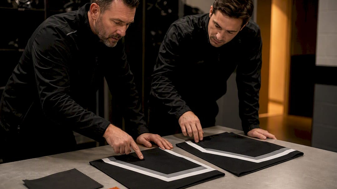 Coach comparing team branding samples