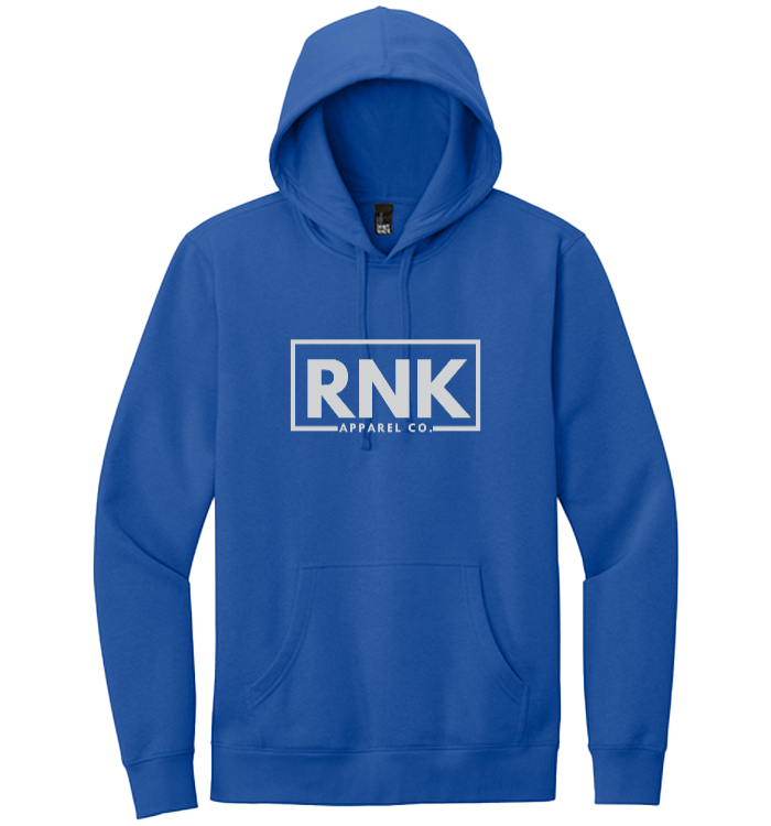 RNK Adult Hockey Fleece Hoodie by RNK Apparel Co., unisex made-to-order fleece hoodie in navy with hockey-themed design.