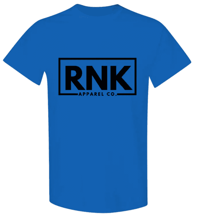 Youth black RNK Apparel Co. logo T-shirt featuring a hockey-inspired design, made of 100% cotton with a comfortable fit.