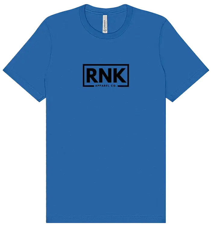 Premium hockey cotton T-shirt by RNK Apparel Co, featuring a comfortable fit and hockey-inspired design on soft white fabric.