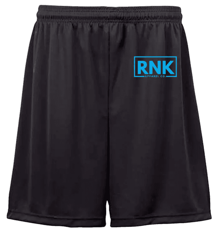 RNK Apparel Co. unisex performance shorts with moisture-management fabric, designed for athletic and active wear.