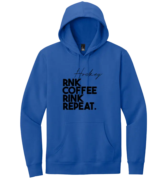 Unisex RNK fleece hoodie with coffee graphic in brown, featuring a cozy fleece fabric and casual fit.