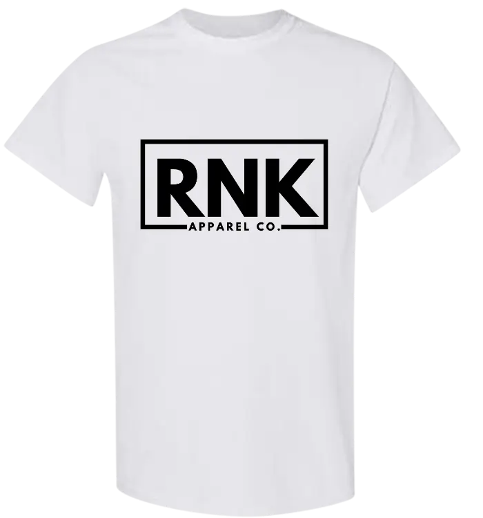Youth black RNK logo T-shirt made of 100% cotton with hockey-inspired design, featuring RNK Apparel Co. branding.