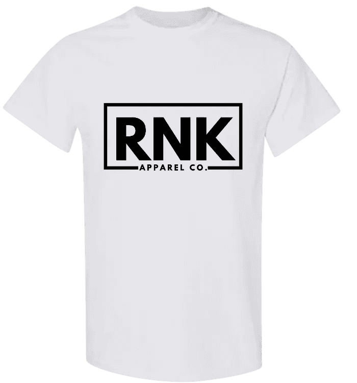 Youth black RNK logo T-shirt made of 100% cotton with hockey-inspired design, featuring RNK Apparel Co. branding.