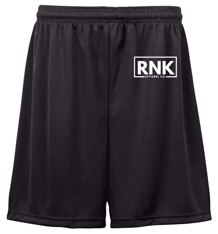 RNK Unisex Performance Shorts with moisture-management fabric, athletic design, and comfortable fit for active wear.