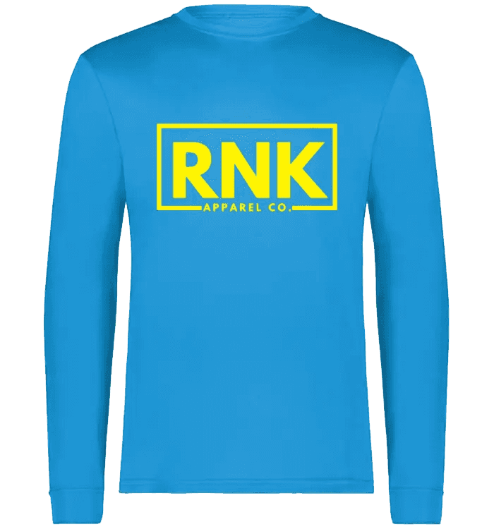 RNK Apparel Co. adult performance long sleeve hockey training shirt, lightweight and breathable for athletic performance.