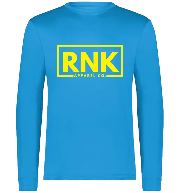 RNK Apparel Co. adult performance long sleeve hockey training shirt, lightweight and breathable for athletic performance.