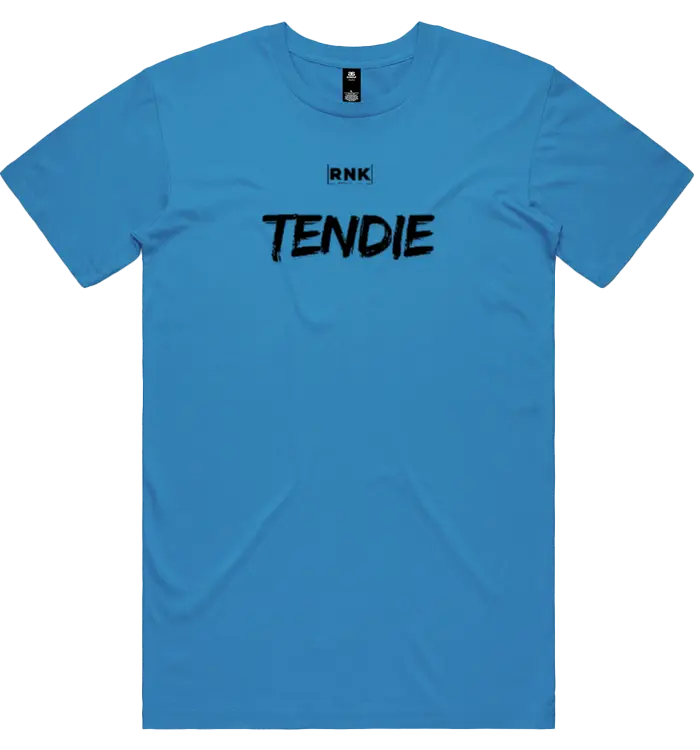 Unisex RNK Tendie graphic T-shirt made of combed cotton with colorful tendie design on the front.