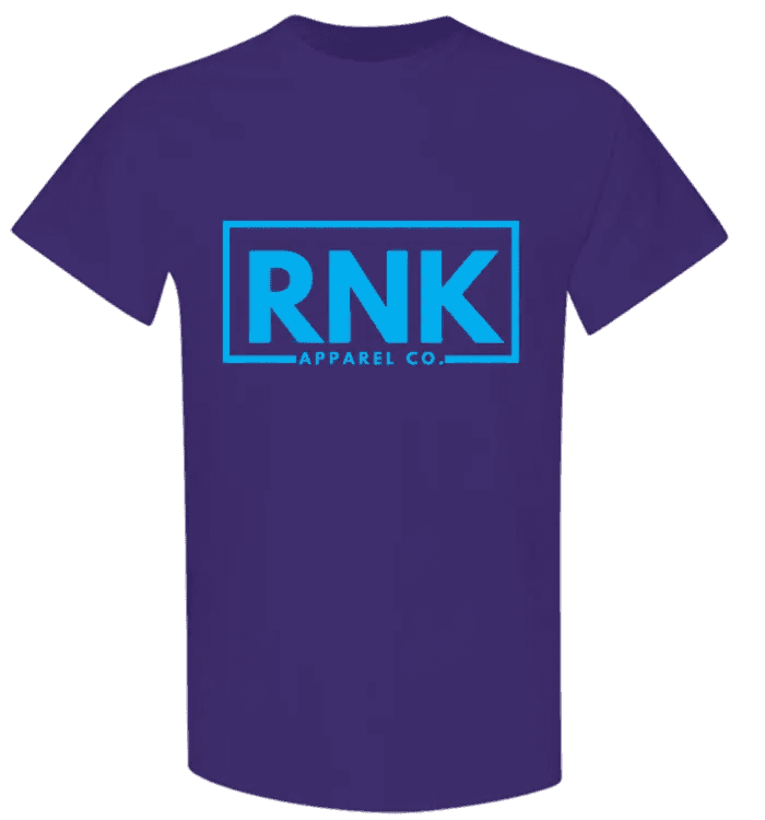 Youth Aqua RNK Logo T-Shirt, 100% cotton hockey tee with RNK Apparel Co. branding and aqua blue color, front view.