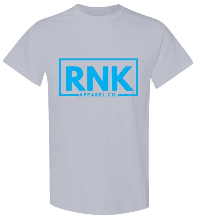 Youth Aqua RNK Logo T-Shirt featuring a hockey-inspired design, made from 100% cotton by RNK Apparel Co.