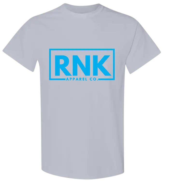 Youth Aqua RNK Logo T-Shirt featuring a hockey-inspired design, made from 100% cotton by RNK Apparel Co.