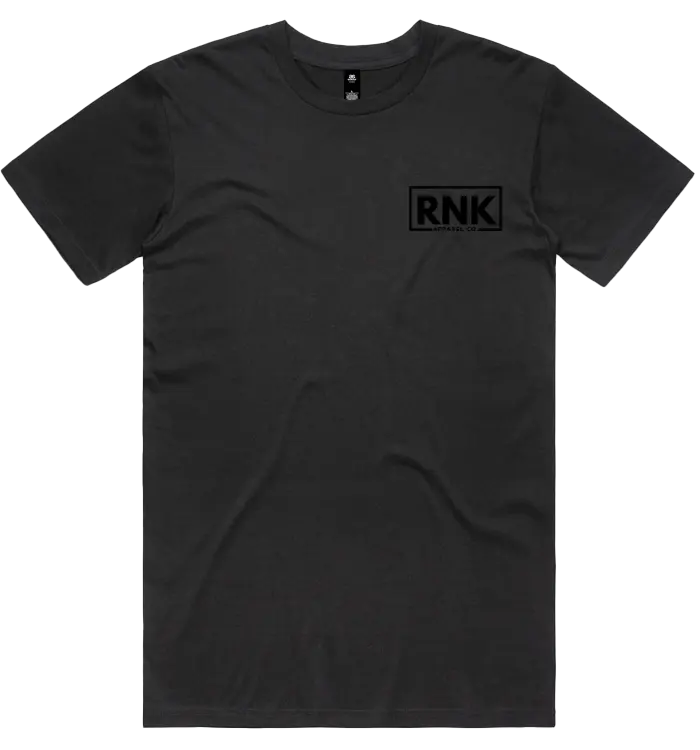RNK Apparel Co. adult unisex combed cotton T-shirt with small logo on the left chest, casual and comfortable fit.