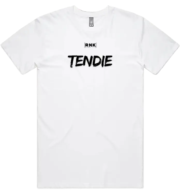 Unisex RNK Tendie graphic T-shirt made of combed cotton, featuring a colorful tendie design on the front.