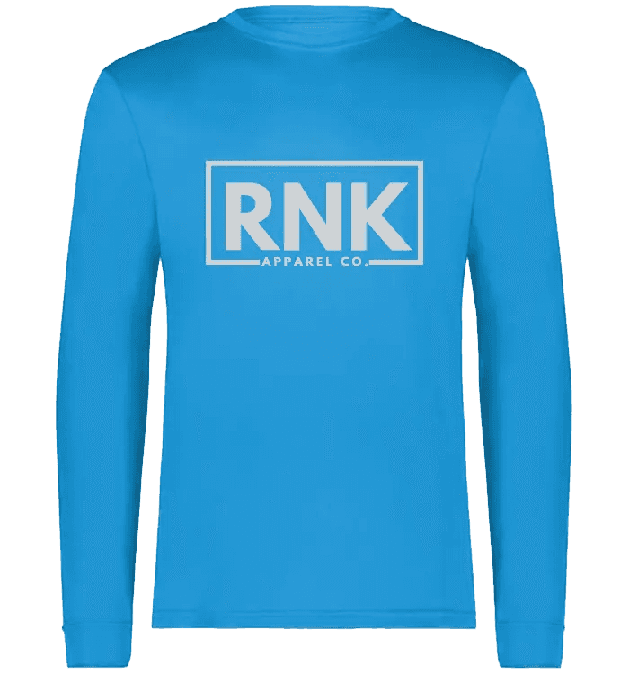 RNK Adult Unisex Performance Long Sleeve T-Shirt in 100% polyester, lightweight sportswear with a fitted design.