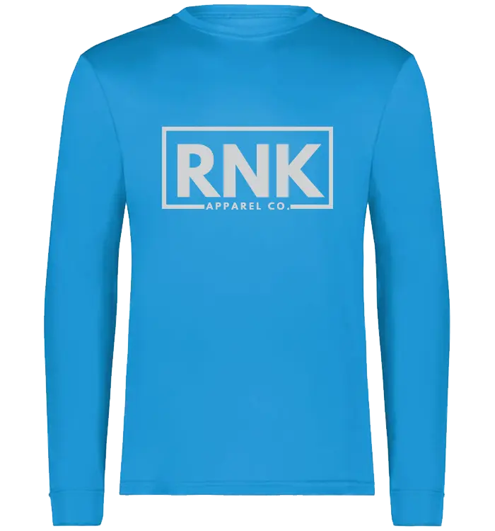 RNK Adult Unisex Performance Long Sleeve T-Shirt in 100% polyester, lightweight sportswear with a fitted design.