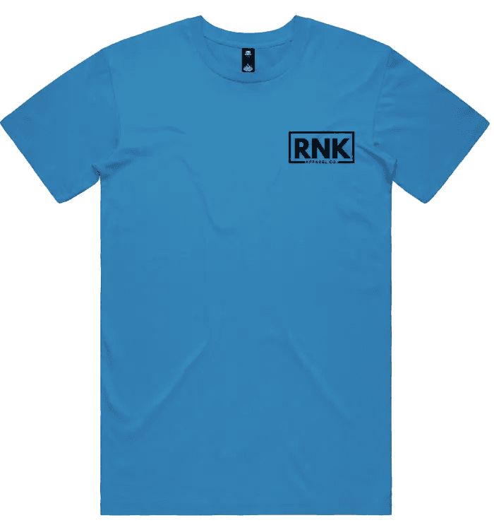 RNK Adult unisex combed cotton T-shirt with small left chest logo, featuring a simple, comfortable design in natural fabric.