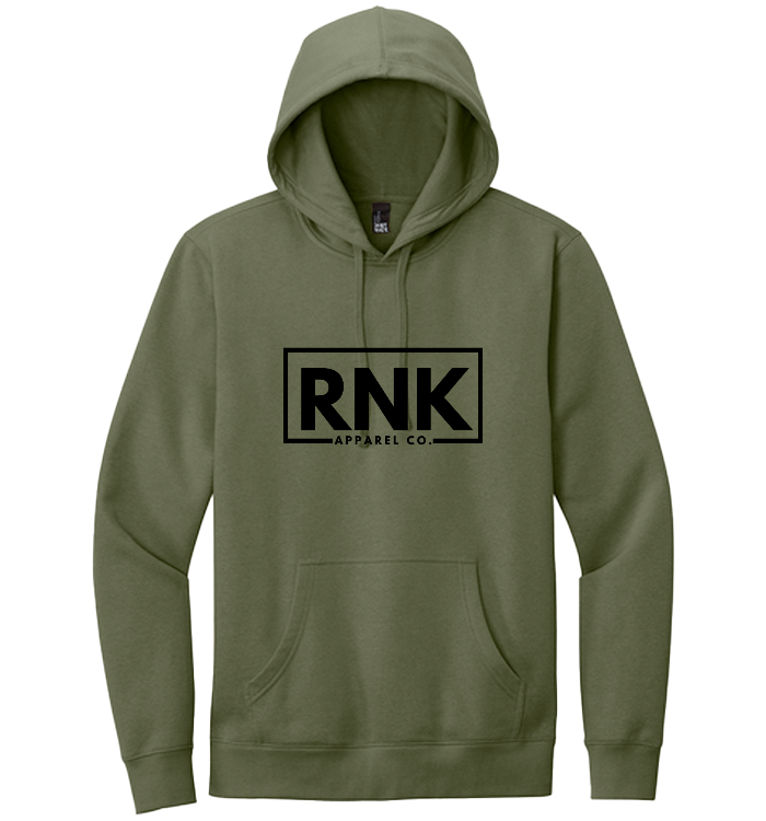 Unisex RNK Apparel Co. fleece hoodie in a soft, cozy fabric with a front kangaroo pocket and hood, perfect for casual wear.