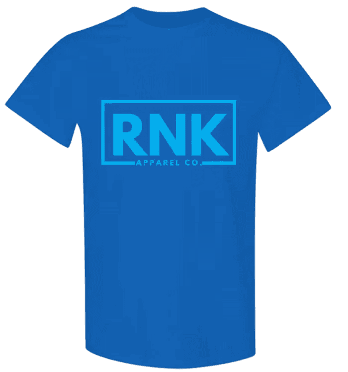 Youth Aqua RNK Logo T-Shirt featuring a hockey-inspired design on 100% cotton fabric, by RNK Apparel Co.