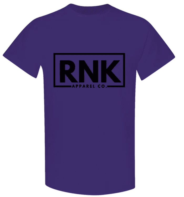 Youth black RNK Logo T-shirt made of 100% cotton, featuring a hockey style design with RNK Apparel Co. branding.