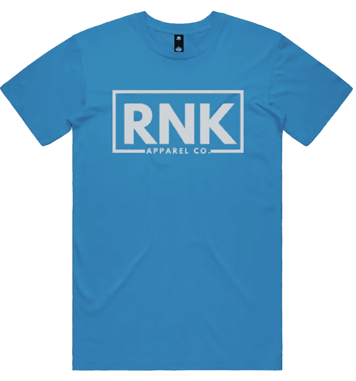 RNK Apparel Co. adult unisex combed cotton T-shirt, classic everyday crewneck tee, white color, front view.