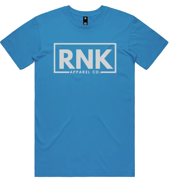 RNK Apparel Co. adult unisex combed cotton T-shirt, classic everyday crewneck tee, white color, front view.