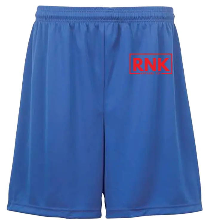 RNK Youth Performance Shorts with moisture-management fabric, athletic fit, and breathable material for active sportswear.