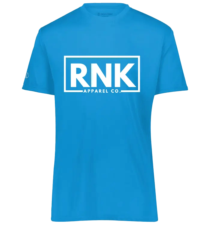 Unisex athletic T-shirt by RNK Apparel Co. in moisture-wicking fabric, shown in a sleek, fitted design suitable for sports and casual wear.
