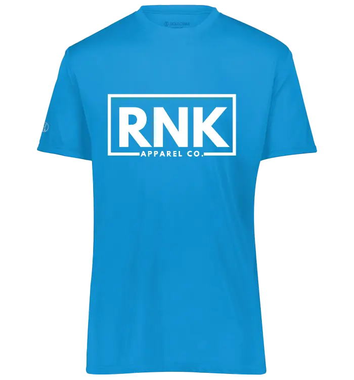 Unisex athletic T-shirt by RNK Apparel Co. in moisture-wicking fabric, shown in a sleek, fitted design suitable for sports and casual wear.