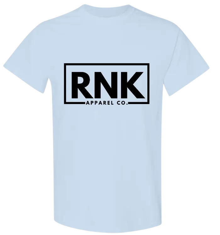 Youth black RNK Logo T-shirt made of 100% cotton, featuring a hockey-inspired design on the front.