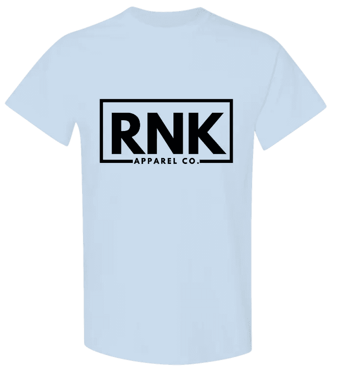 Youth black RNK Logo T-shirt made of 100% cotton, featuring a hockey-inspired design on the front.