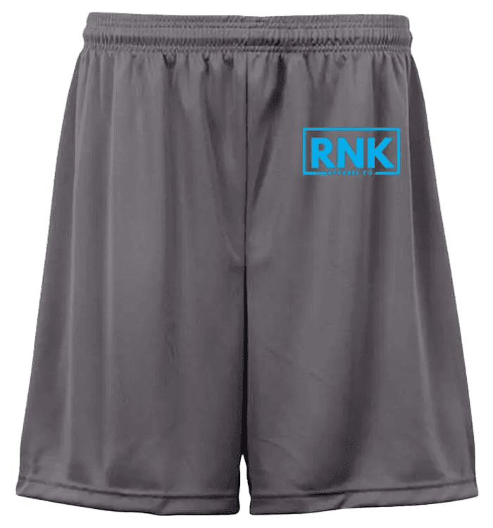 RNK Unisex Performance Shorts with moisture-management fabric, athletic fit, designed for active wear and workout activities.
