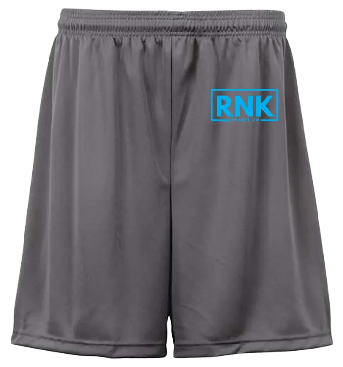 RNK Unisex Performance Shorts with moisture-management fabric, athletic fit, designed for active wear and workout activities.