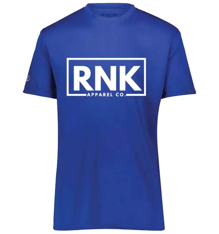 RNK Adult Unisex Athletic T-Shirt made of performance polyester, shown in a sleek, fitted design perfect for active wear.