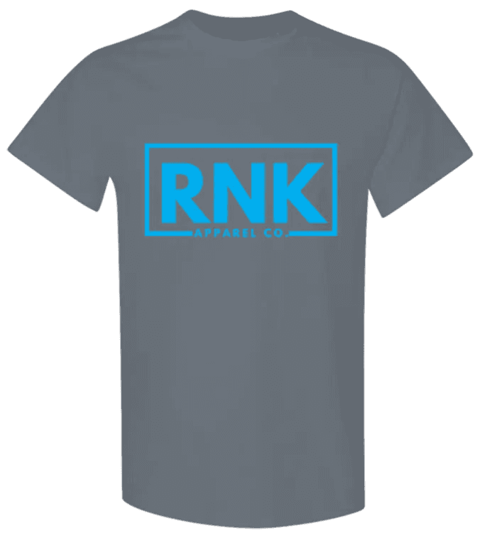 Youth Aqua RNK Logo T-Shirt by RNK Apparel Co., 100% cotton hockey tee with a front logo design.