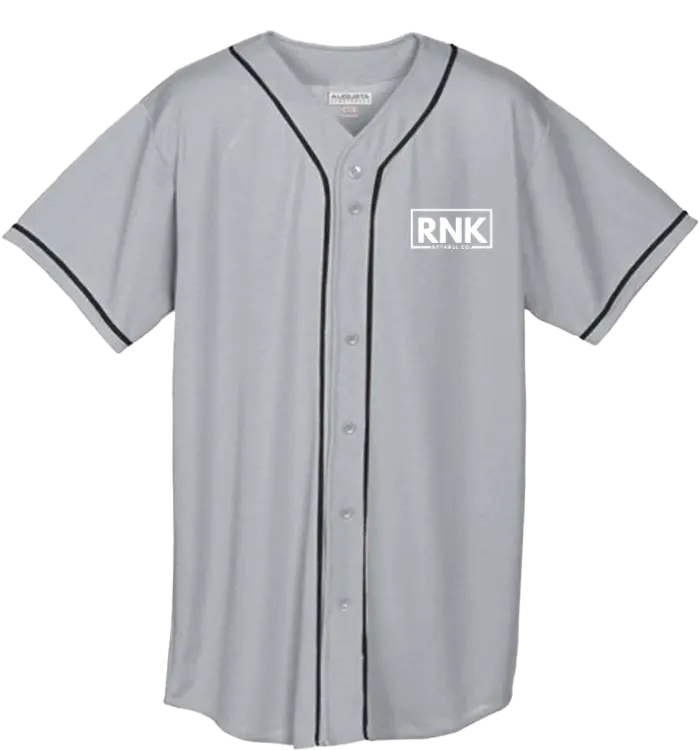 White RNK unisex wicking mesh button jersey with logo, featuring breathable fabric and casual style from RNK Apparel Co.