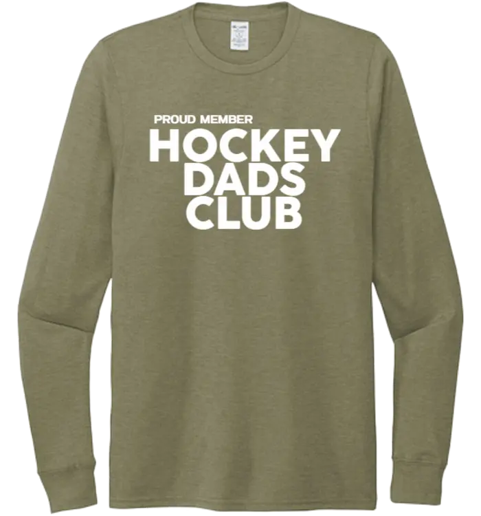 RNK Adult unisex long sleeve tee made from a soft blend of poly, organic cotton, and modal, displayed on a hanger.