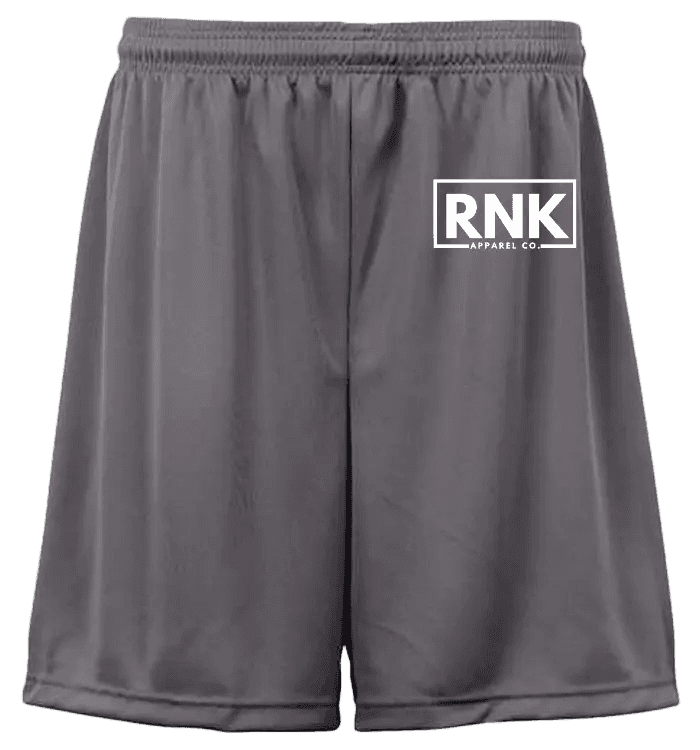RNK Youth Performance Shorts by RNK Apparel Co., moisture-management athletic shorts for active youth, shown in black with breathable fabric