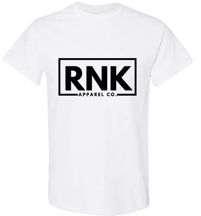 Youth black RNK Apparel Co. logo T-shirt made of 100% cotton featuring a hockey-inspired design and RNK branding.