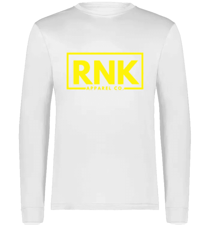 RNK Adult Performance Long Sleeve T-Shirt, lightweight hockey training shirt, black with RNK logo on front, designed for athletic wear