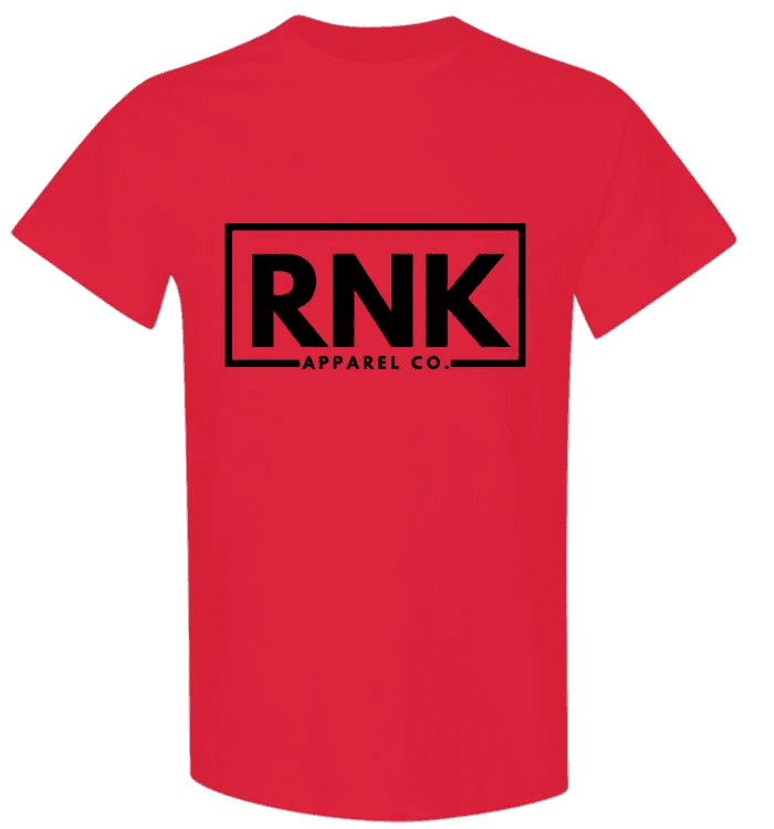 Youth black RNK Logo T-Shirt featuring a classic hockey style design made from 100% cotton, displayed on a flat lay.
