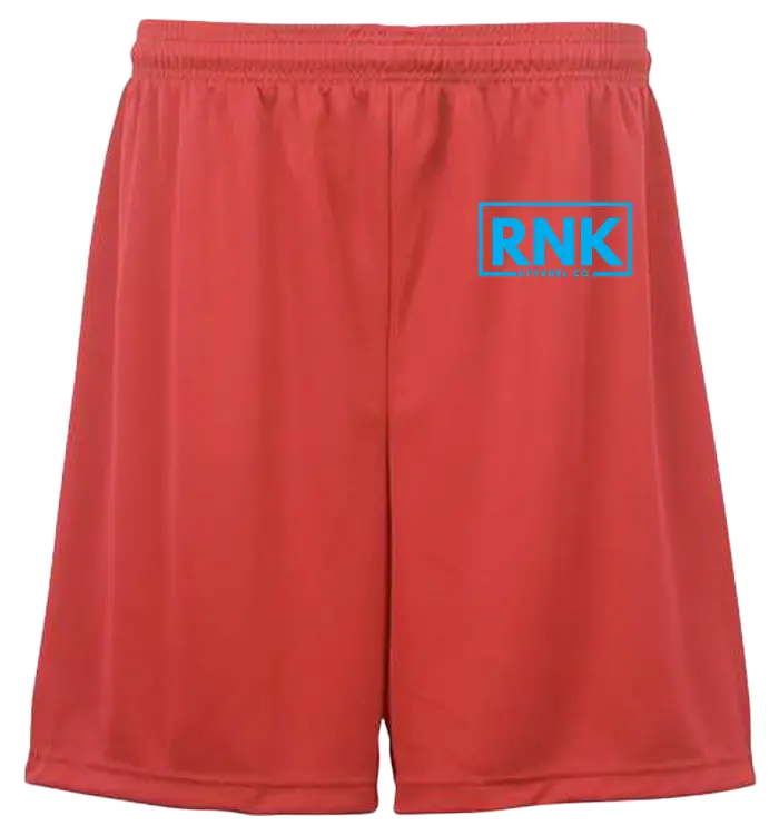 RNK Unisex Performance Shorts with moisture-management fabric, athletic design, and lightweight material for active wear.