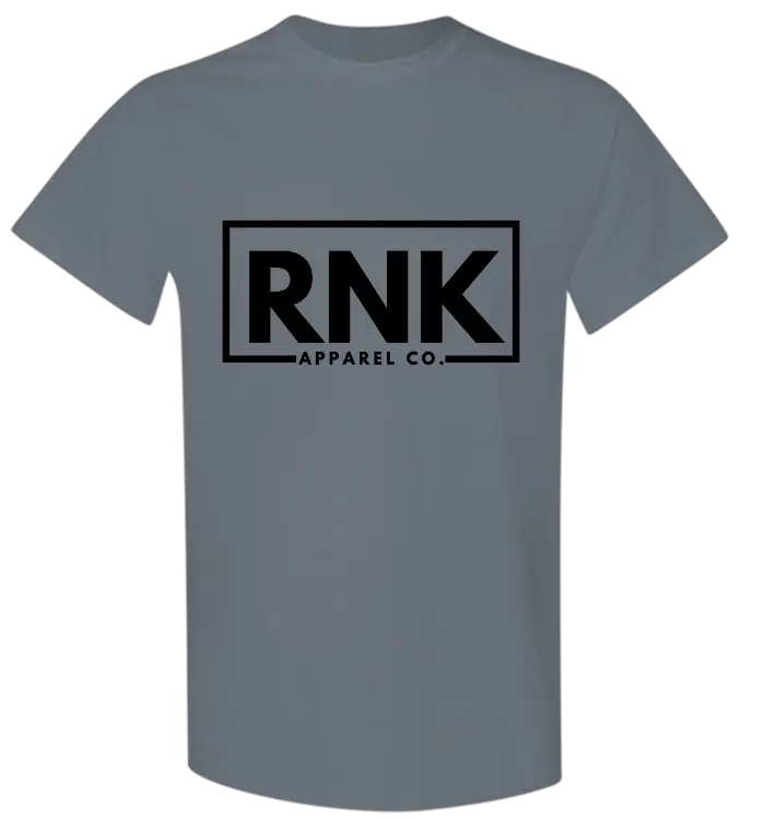 Youth black RNK logo T-shirt made of 100% cotton, featuring a hockey-inspired design and RNK Apparel Co. branding.