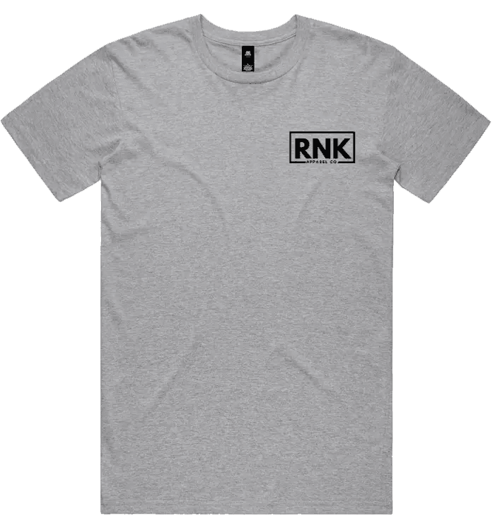 RNK Apparel Co. adult unisex combed cotton T-shirt with small logo on the left chest in black color.