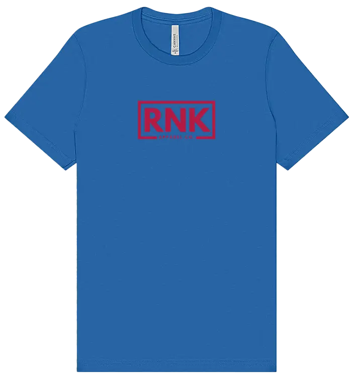 Classic hockey cotton T-shirt by RNK Apparel Co featuring a vintage hockey graphic on soft white fabric.