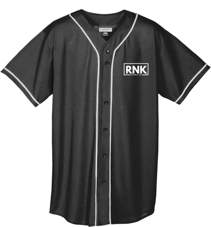 RNK Unisex white wicking mesh button jersey with logo detail, made by RNK Apparel Co., casual athletic shirt with breathable fabric.