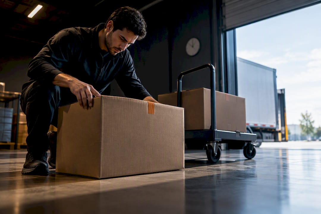 Manager preparing holiday team shipment