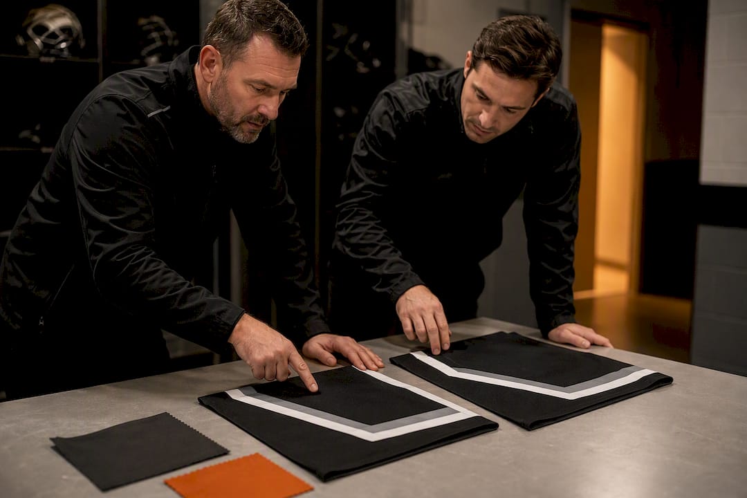 Coach comparing team branding samples