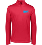 Adult dry-fit 1/4 zip polyester pullover by cmgvd2nmw00acoj0juazl4l2x, shown in navy with stand collar and long sleeves.